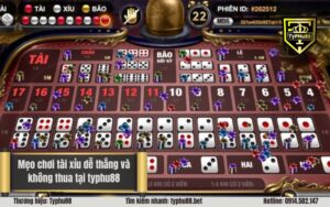 Mẹo chơi tài xỉu dễ thắng và không thua tại typhu88